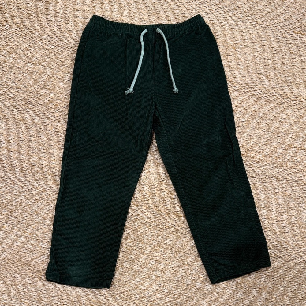 Kids Forest Green Corduroy Joggers